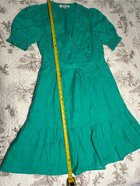 Boden Anna Linen Short Dress - Emerald Green - US 8R / UK 12R - EUC